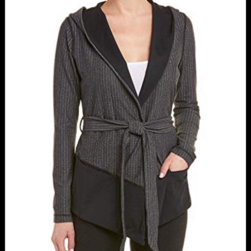 Vimmia Dotty Shawl Belted Black Hooded Cardigan small
